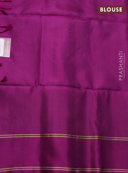 Pure soft silk saree purple with allover silver & zari floral buttas and rettapet zari woven border