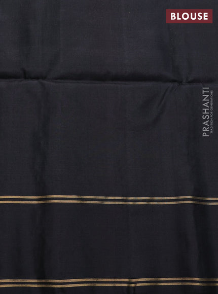 Pure soft silk saree black with zari woven buttas and rettapet zari woven border