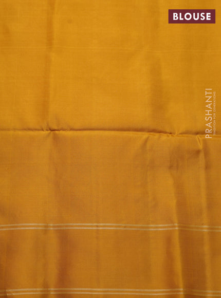 Pure soft silk saree mustard yellow with zari woven buttas and rettapet zari woven border