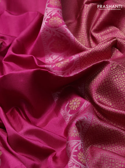 Pure soft silk saree wine shade with zari woven buttas and rettapet zari woven border