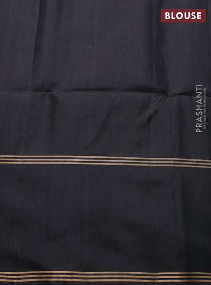 Pure soft silk saree rosy brown and black with zari woven buttas and rettapet zari woven border