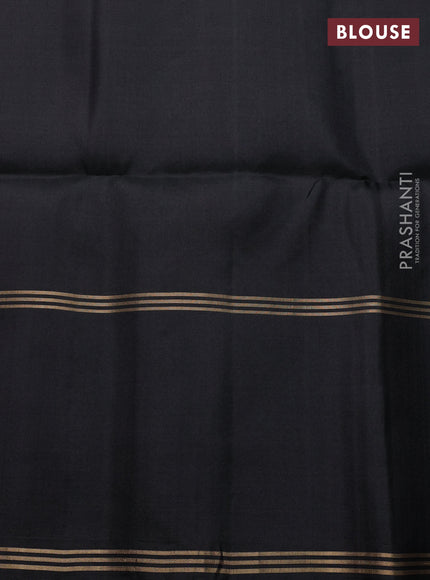 Pure soft silk saree magenta pink and black with allover zari woven buttas and rettapet zari woven border