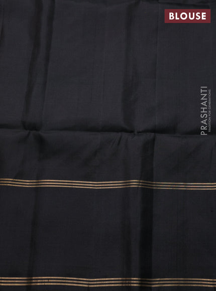 Pure soft silk saree dark mustard and black with zari woven buttas and rettapet zari woven border