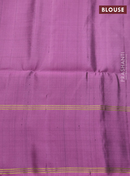 Pure soft silk saree violet and mauve pink with allover zari woven buttas and long rettapet zari woven border
