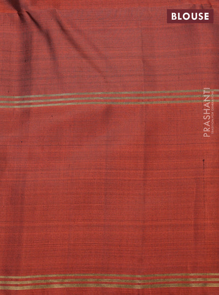 Pure soft silk saree black and orange with allover zari weaves  and long rettapet zari woven border