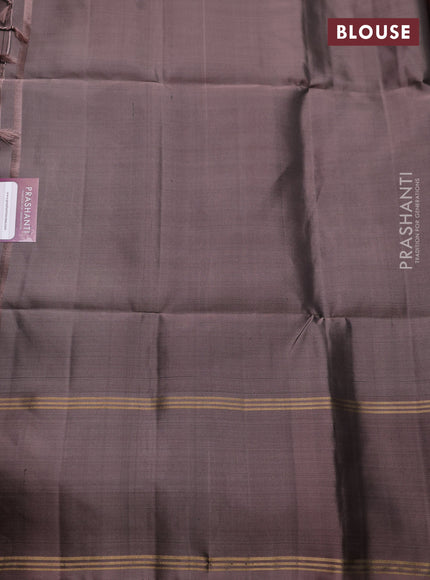 Pure soft silk saree coffee brown and rosy brown with allover zari woven buttas and long rettapet zari woven border