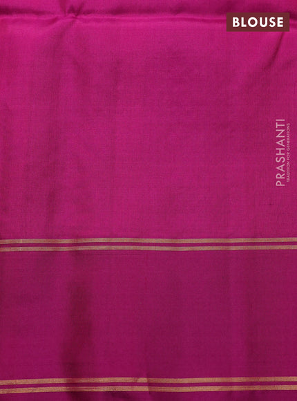 Pure soft silk saree beige and magenta pink with zari woven buttas and rettapet zari woven border