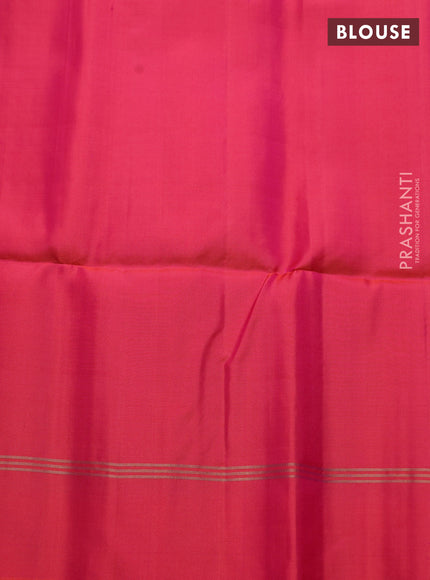 Pure soft silk saree pinkish orange with zari woven buttas and zari woven simple border