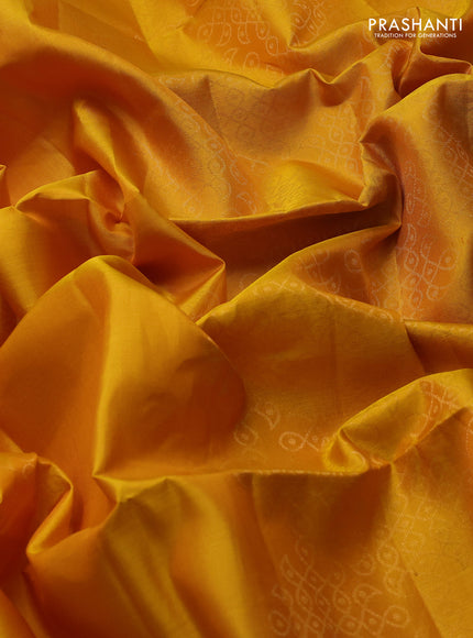Pure soft silk saree yellow with zari woven buttas and zari woven simple border