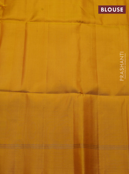 Pure soft silk saree yellow with zari woven buttas and zari woven simple border