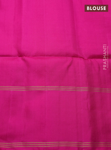 Pure soft silk saree dual shade of yellowish pink and pink with allover annam zari woven buttas and rettapet zari woven border