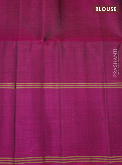 Pure soft silk saree violet and magenta pink with allover annam zari woven buttas and rettapet zari woven border