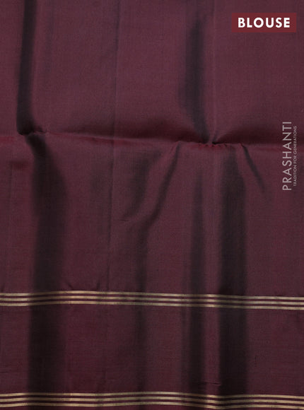 Pure soft silk saree rust shade and deep maroon with allover zari weaves  and rettapet zari woven border