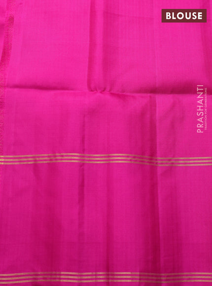 Pure soft silk saree dual shade of pinkish orange and pink with allover zari weaves  and rettapet zari woven border