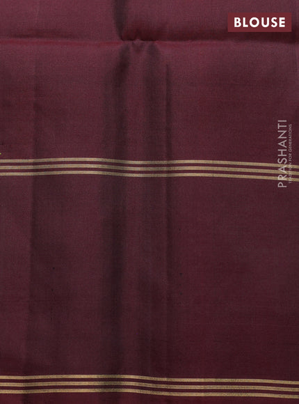 Pure soft silk saree rustic orange and deep maroon with allover zari weaves  and rettapet zari woven border