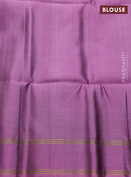Pure soft silk saree peacock green and mauve pink with allover zari weaves  and rettapet zari woven border