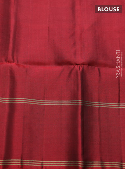 Pure soft silk saree grey and maroon with allover zari weaves  and rettapet zari woven border
