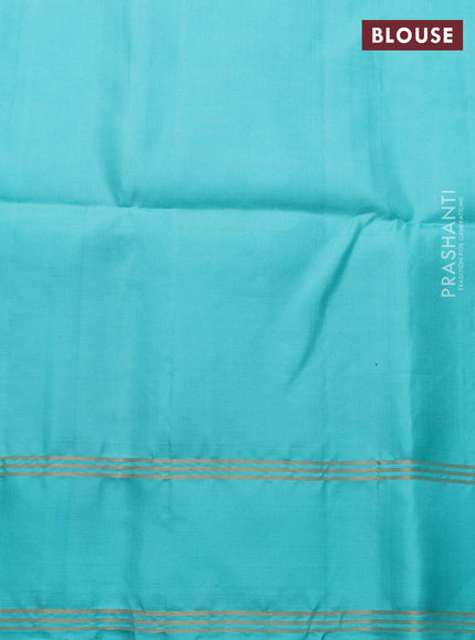 Pure soft silk saree dual shade of pista green and teal green with allover zari weaves and zari woven border