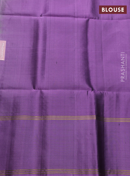 Pure soft silk saree violet and lavender with allover zari weaves and long rettapet zari woven border