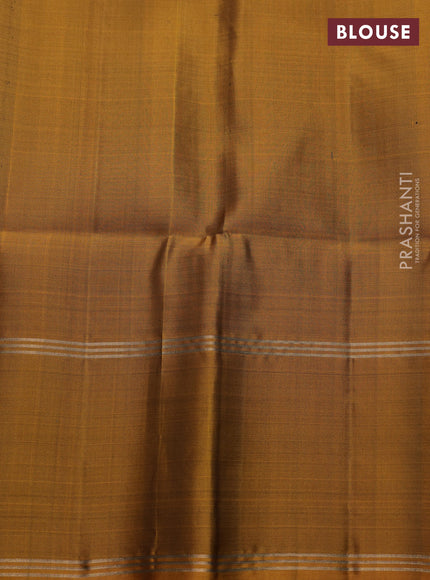 Pure soft silk saree violet and dark mustard with allover zari weaves and long rettapet zari woven border