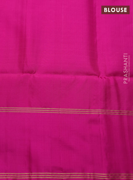Pure soft silk saree peach pink and pink with allover zari weaves and long rettapet zari woven border