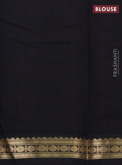 Kanchi cotton saree black with zari woven buttas and small zari woven border