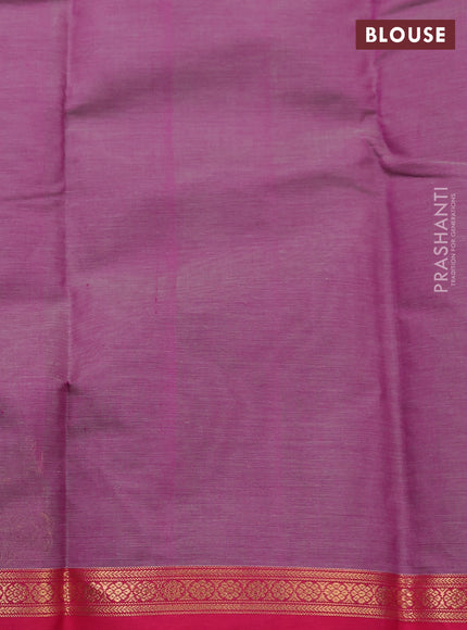 Kanchi cotton saree purple and pink with zari woven buttas and small zari woven border