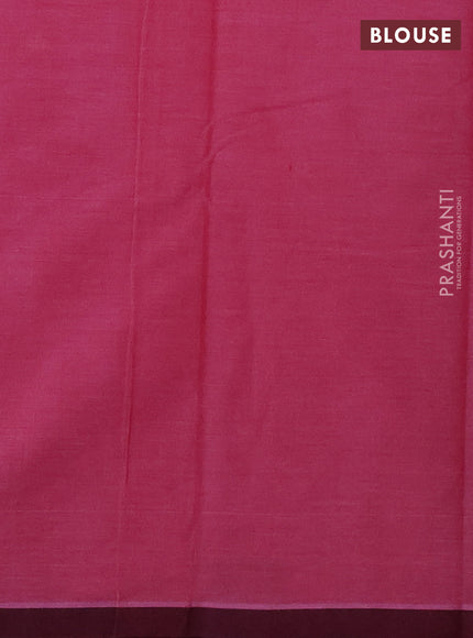 Kanchi cotton saree red and deep maroon with zari woven buttas and piping border