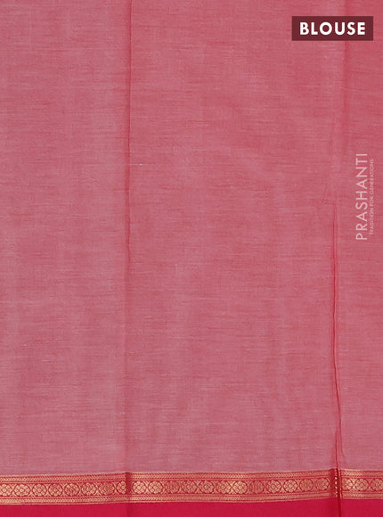 Kanchi cotton saree red and pink with zari woven buttas and small zari woven border