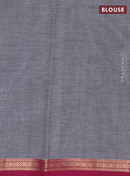 Kanchi cotton saree grey and pink with zari woven buttas and small zari woven border