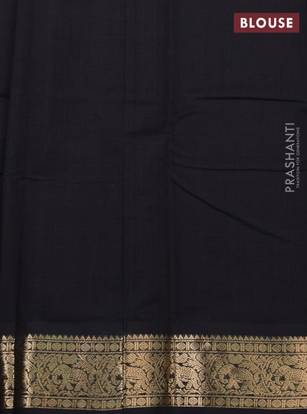 Kanchi cotton saree black with zari woven buttas and zari woven border
