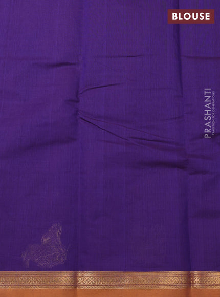 Kanchi cotton saree violet and mustard yellow with zari woven buttas and small zari woven buttas