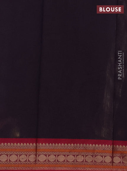 Kanchi cotton saree coffee brown and maroon with thread woven buttas and zari woven border