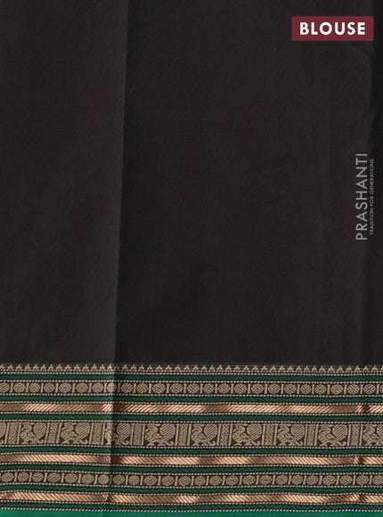 Kanchi cotton saree bottle green and green with thread woven buttas and thread & zari woven border