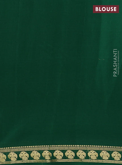 Pure mysore silk saree green with plain body and zari woven butta border