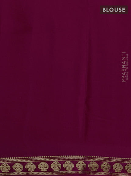 Pure mysore silk saree pink with plain body and zari woven butta border