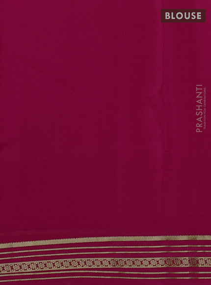 Pure mysore silk saree pink with plain body and zari woven border