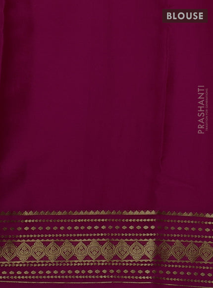 Pure mysore silk saree pink with plain body and zari woven border