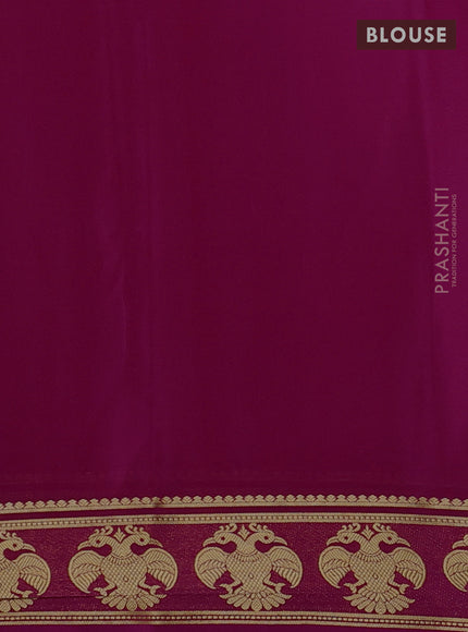 Pure mysore silk saree pink with plain body and paisley zari woven border