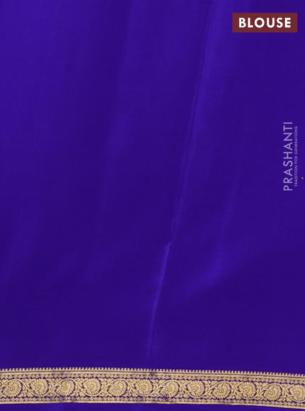 Pure mysore silk saree royal blue with allover zari woven buttas and zari woven border