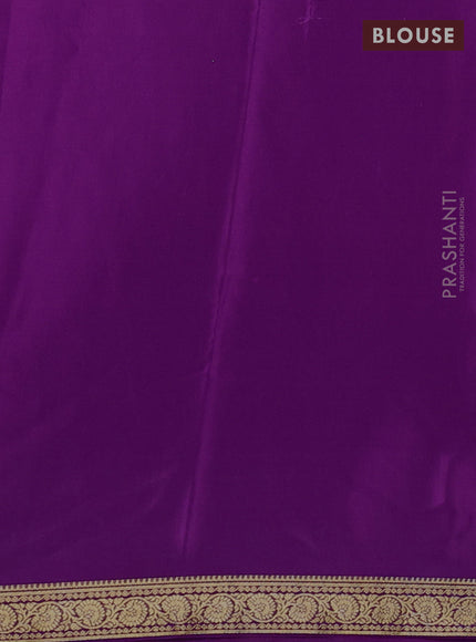 Pure mysore silk saree purple with allover zari woven buttas and zari woven border