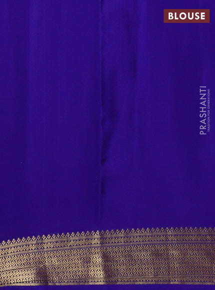 Pure mysore silk saree blue with allover zari woven buttas and zari woven border