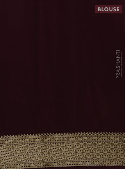 Pure mysore silk saree coffee brown with allover zari woven buttas and zari woven border