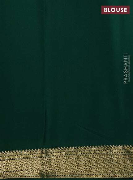 Pure mysore silk saree green with allover zari woven buttas and zari woven border