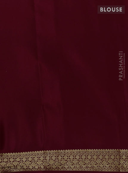 Pure mysore silk saree deep maroon with allover zari woven buttas and zari woven border