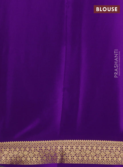 Pure mysore silk saree purple with allover zari woven buttas and zari woven border