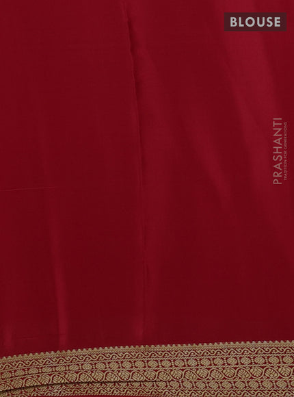 Pure mysore silk saree red with allover zari woven buttas and zari woven border