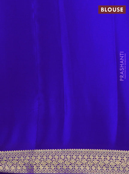 Pure mysore silk saree royal blue with allover zari woven buttas and zari woven border