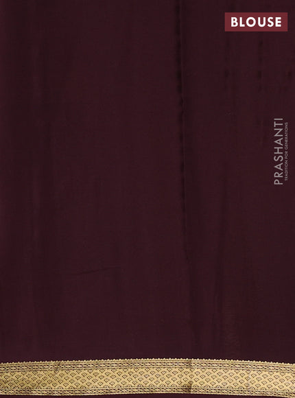 Pure mysore silk saree coffee brown with allover zari woven checked pattern and zari woven border