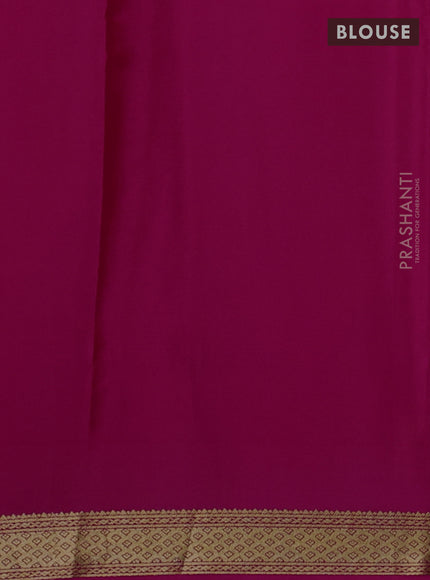 Pure mysore silk saree pink with allover zari woven checked pattern and zari woven border